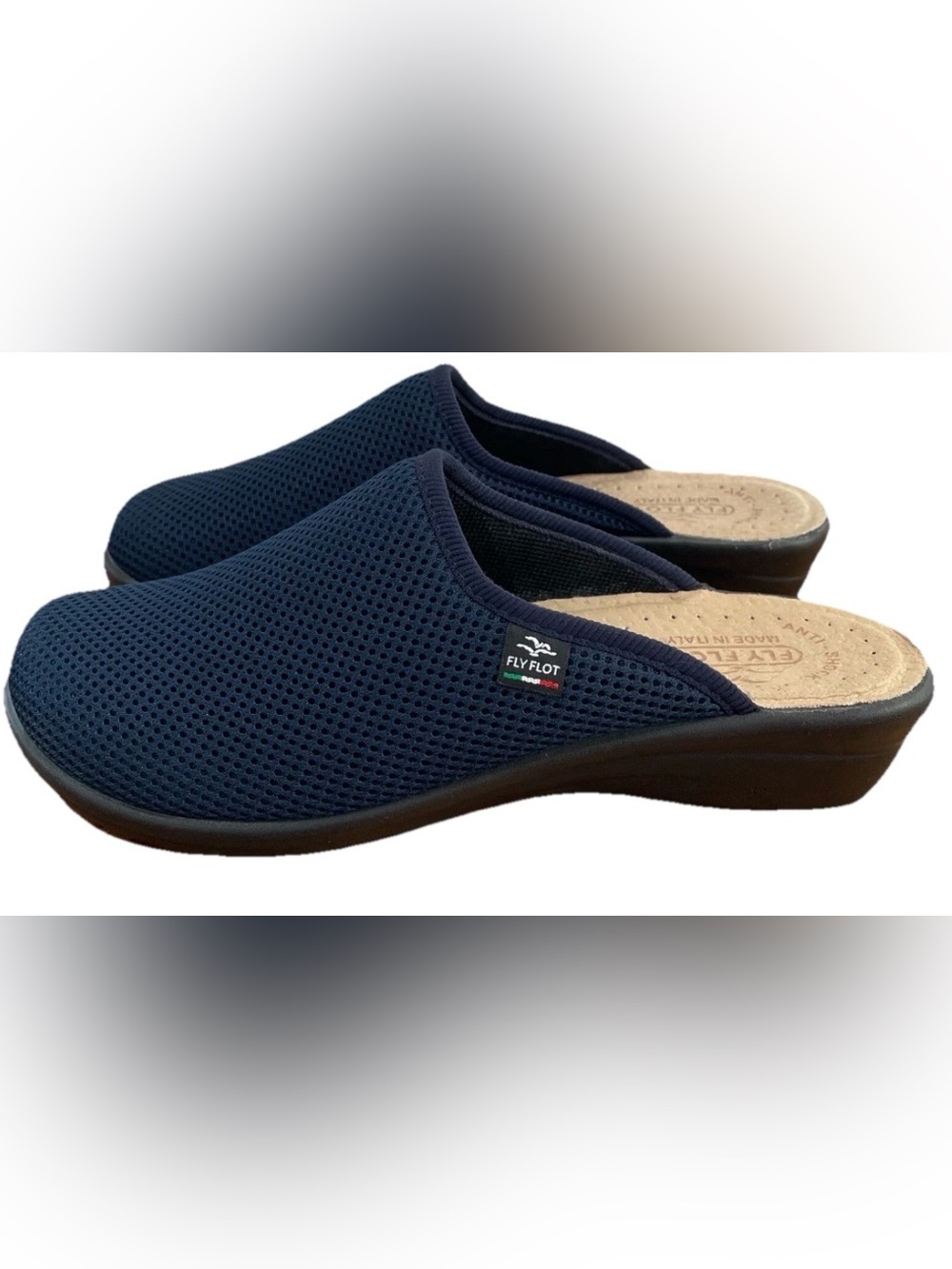 FLY FLOT MULE CLOG SHOES WOMENS 40/9 leather footbed comfort  MADE IN ITALY